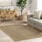 Meara Geometric Striped Seagrass Area Rug-891463352