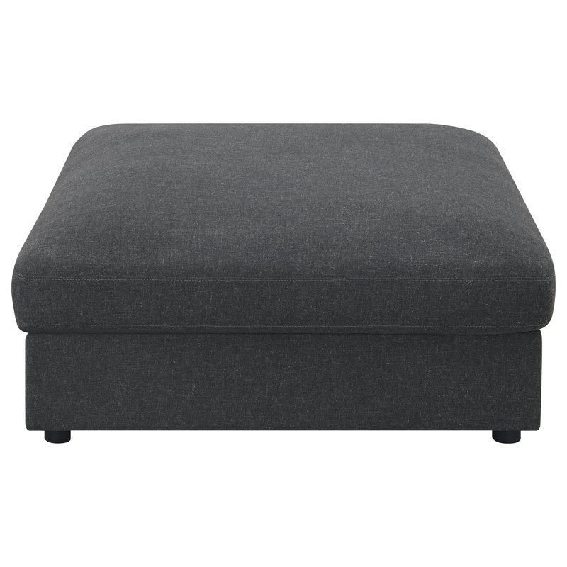 Artzt Square Upholstered Ottoman Charcoal, Charcoal