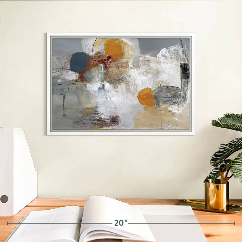 Décollage, Cadre flottant blanc, 13 po x 9 po