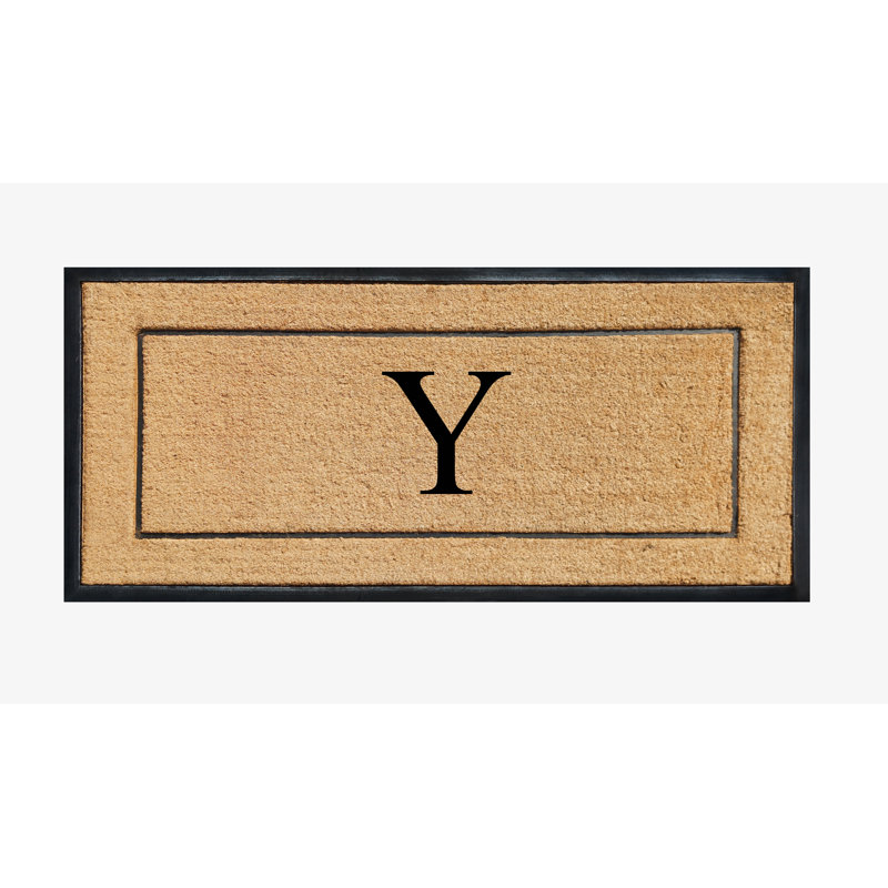 Ironton Natural Coir & Rubber Large Monogrammed Doormat, Thick Durable Entry Mats for Entrance Heavy Duty, Thin Profile, Long Lasting Front Door Mat - 30"x60"