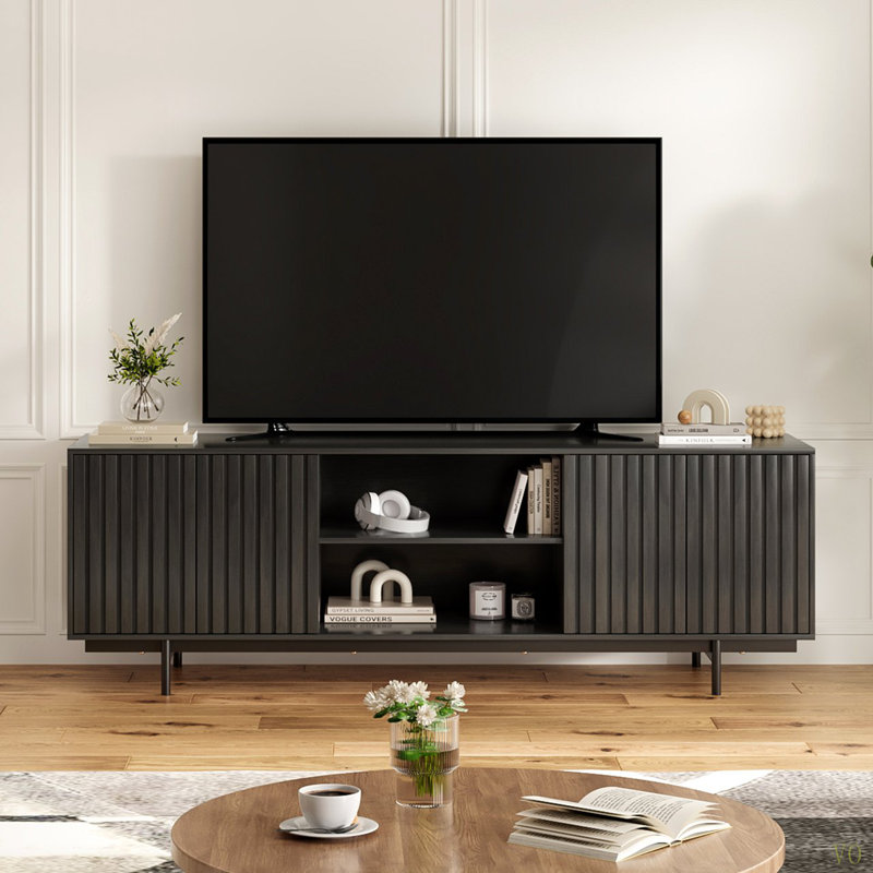 Meuble télé Mid Century, Noir
