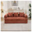 Canapé-lit convertible pliant en chenille orange, canapé futon multi-positions pour l'espace de vie