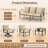 7-Piece Metal Frame Patio Furniture Set with Swivel Rocking Chairs & Multi-Functional Ottoman, 5.75" Thick Cushions for Lawn Garden Backyard-544121178
