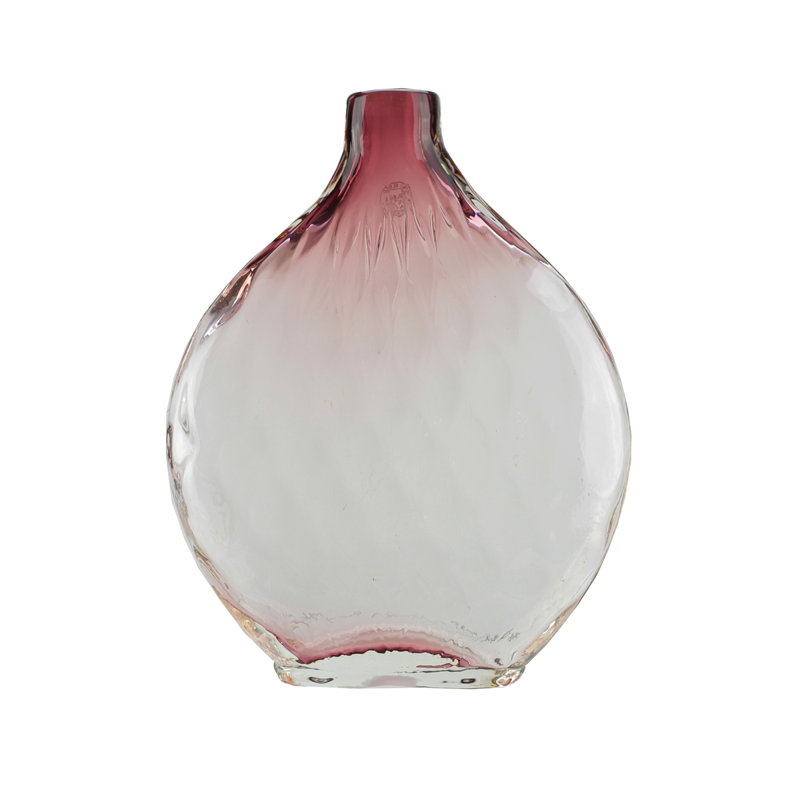 Vase en verre soufflé à la main 11,5 po, Mauve