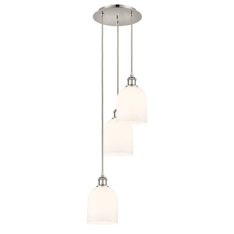 Odaniel 3 - Light Cluster Pendant, Gloss White, Polished Nickel