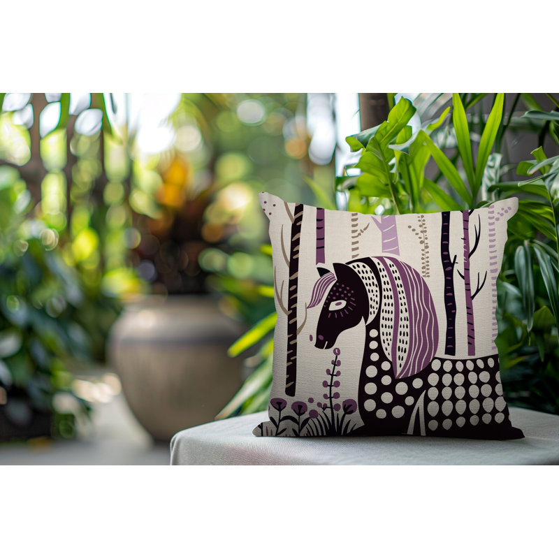 Coussin carré intérieur / extérieur noko, Mauve, Carré 19 po
