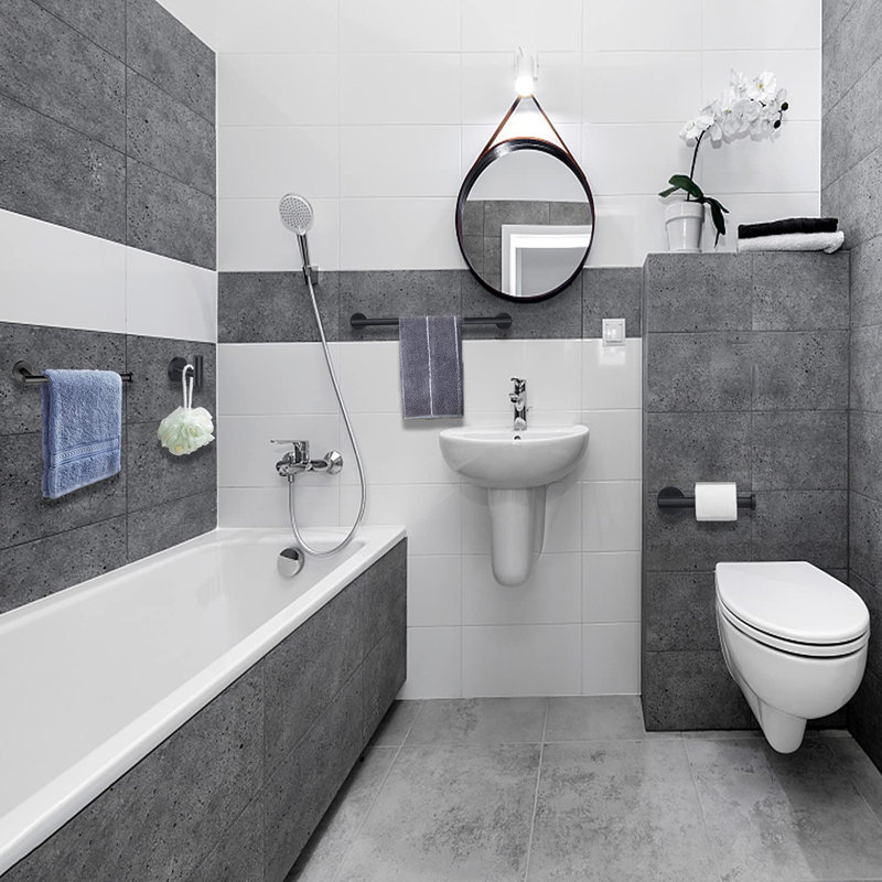 Ensemble de quincaillerie de salle de bain 3 pièces, Noir mat