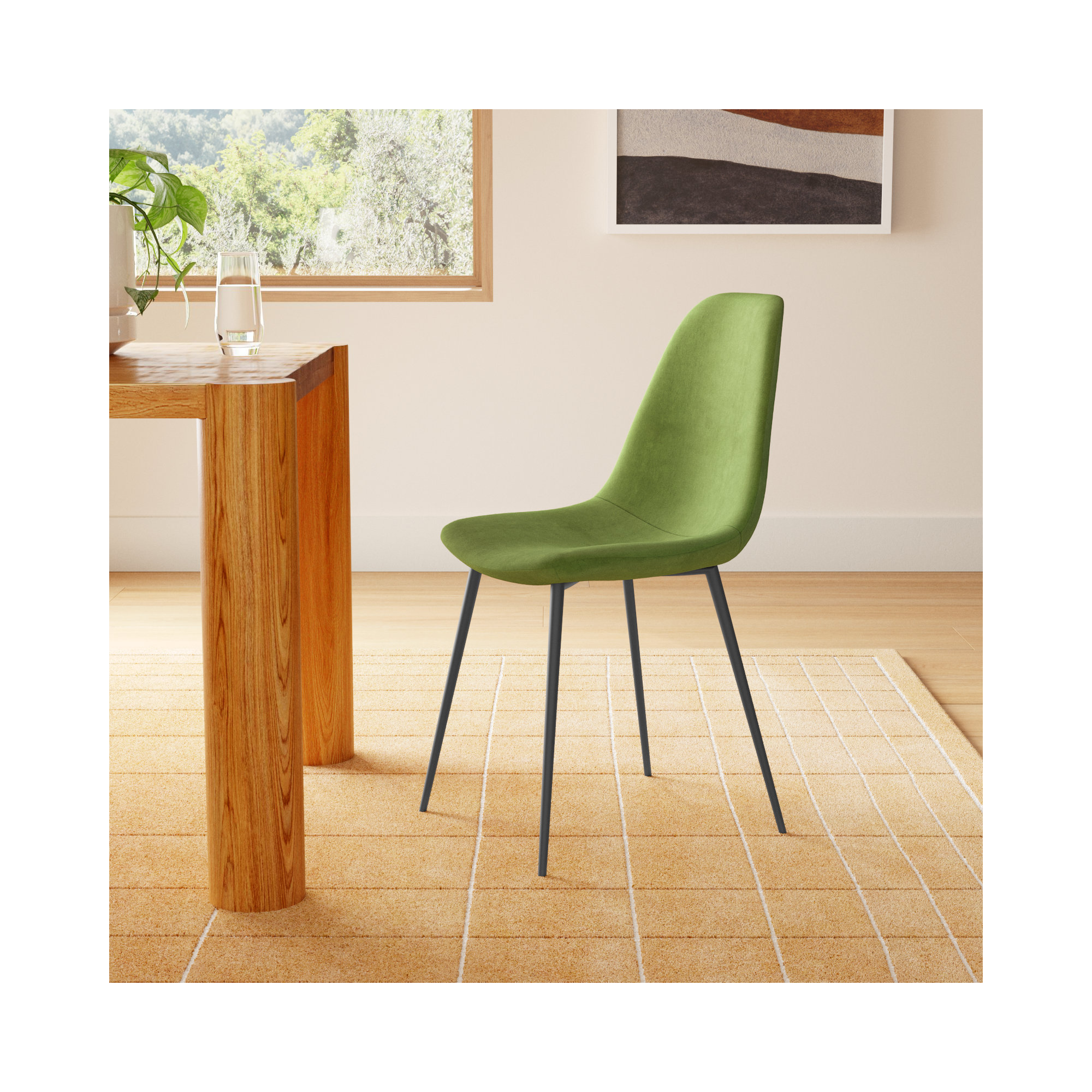 Kody Performance Velvet Dining Chair, Bella Forest Performance Velvet