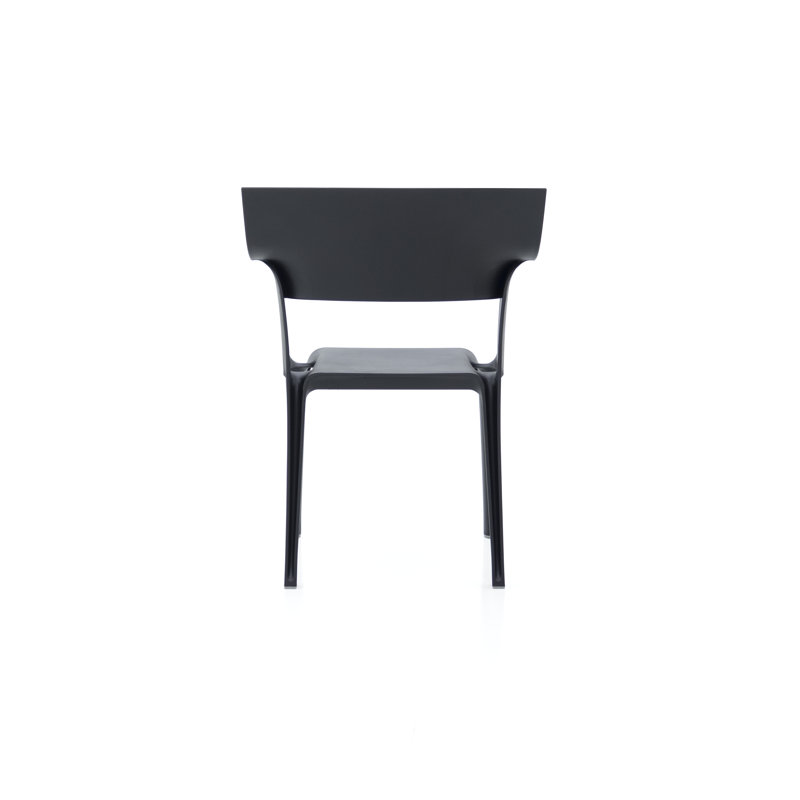 Pedrera Stacking Patio Dining Chair, Black