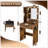 Compact Vanity Table with Adjustable LED Lights, Power Outlet, and Hairdryer Holder for Small Bedrooms-129911236