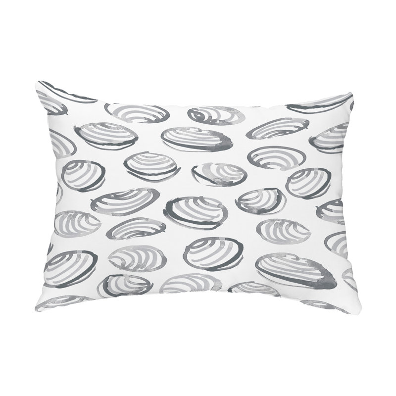 Geometric Outdoor Reversible Throw Pillow, Gray