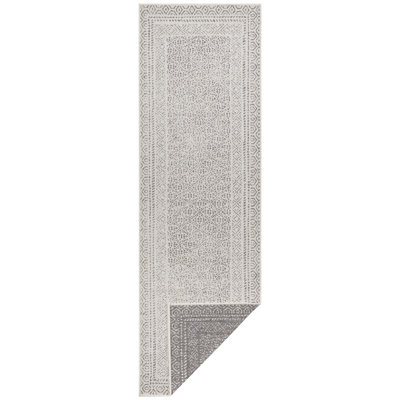Frame Flatweave Silvery White Rug