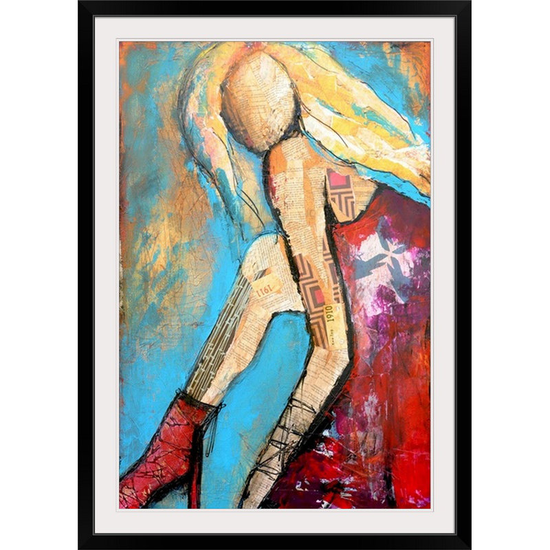 «Lookout Girl» par Erin Ashley - reproduction de cadre photo, H 26 po x l 20 po x P 1 po, Cadre noir
