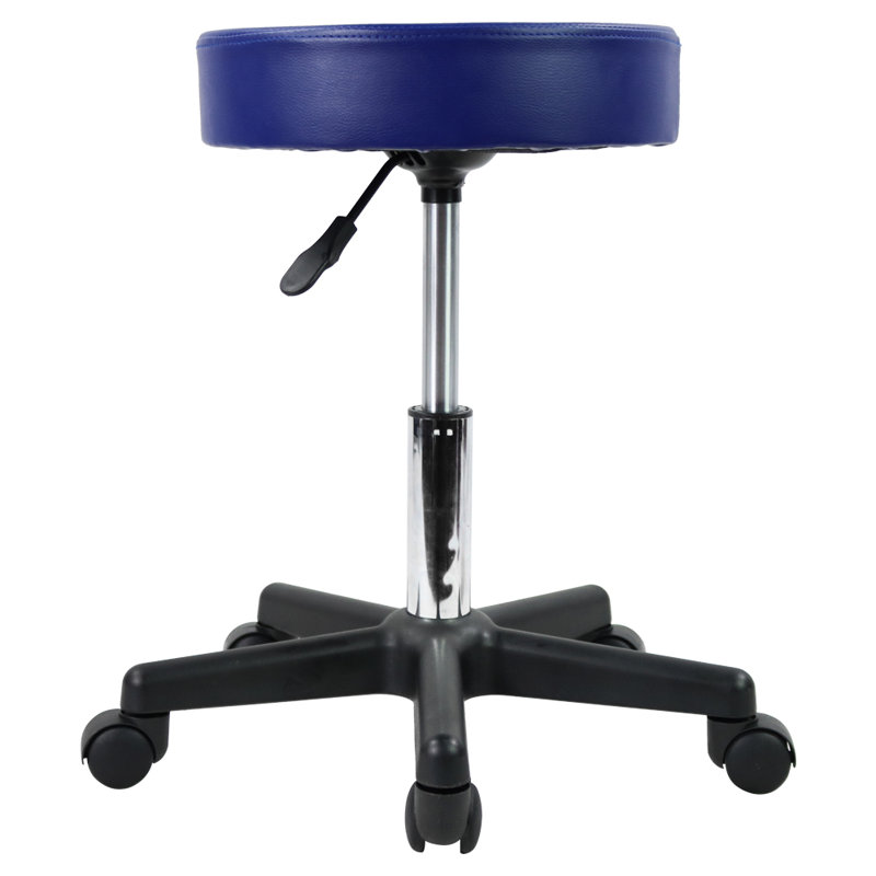 Adjustable Height Ergonomic Stool with Removable Casters/Wheels, Blue