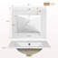 Meuble-lavabo de 20 po avec lavabo en céramique, porte à fermeture en douceur, tablette ajustable en forme de U, tiroir de compartiment et support de porte, style moderne, conception peu encombrante-54063643