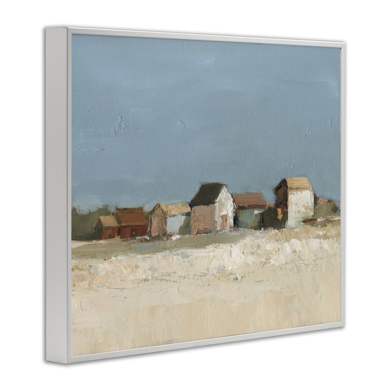 Voisinage à distance, estampe numérique par Ethan Harper, Giclée encadrée blanc bord de mer, H 11 po x l 14 po