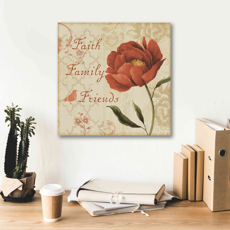 «Faith Family Friends» par Lisa Audit, art mural sur toile, H 18 po x l 18 po x P 0,5 po