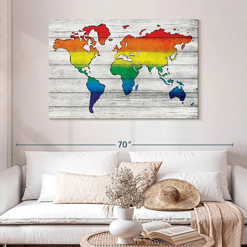 Carte du monde Aliaz Pride, H 32 po x l 48 po