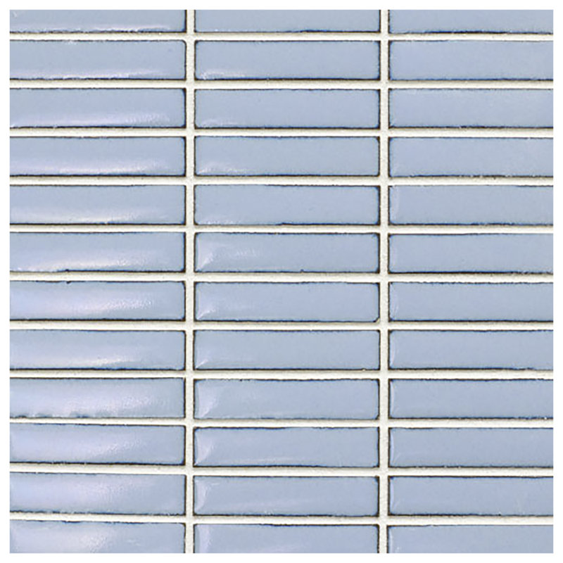 Ceramic Grid Mosaic Wall & Floor Tile, Light Blue