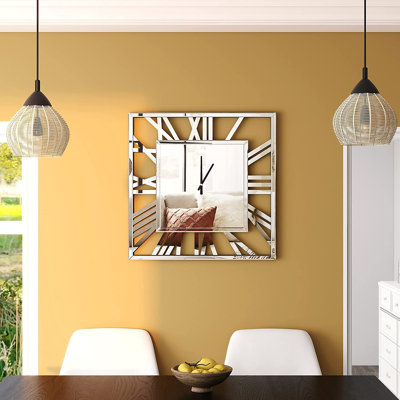 Jeni Square Glass Large Wall Clock