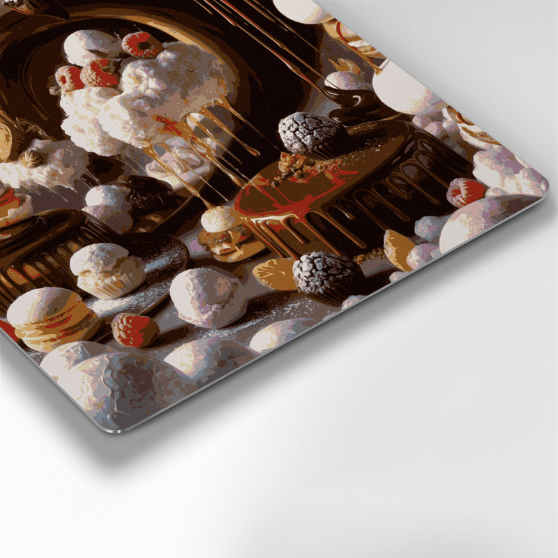 Desserts traditionnels, art mural noir en métal, H 12 po x l 12 po