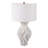 Table Lamp Stone Quartz Wavy Textured Base Fabric Shade Modern Home Office Bedroom Living Room Lighting Fixture Sculptural Design Decorative Accent Single Lamp - 29" White