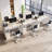 Okeysen Modular 6 Person Bar Height Benching Workstation with Storage & Outlets, Stand Up Desk For Office