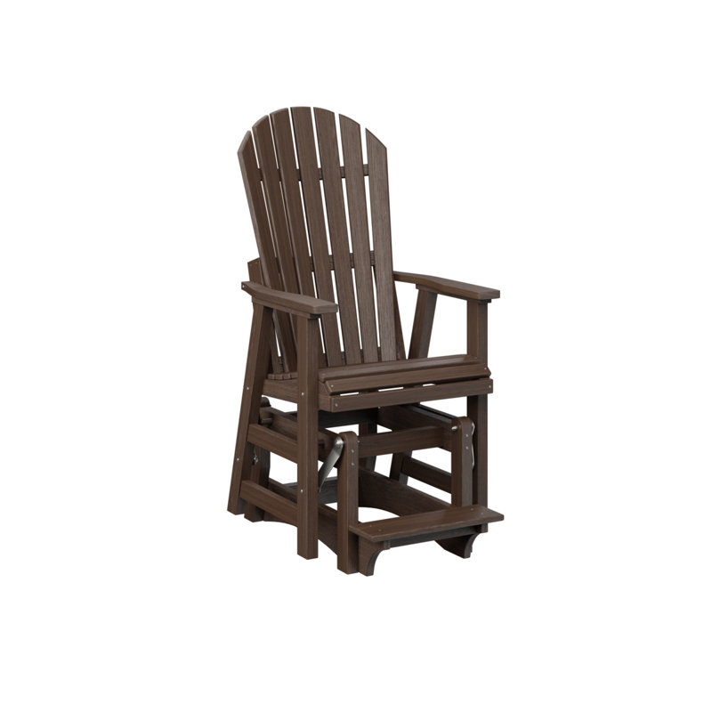 Comfo Back Outdoor Premium Single Counter Glider, Brazilian Walnut