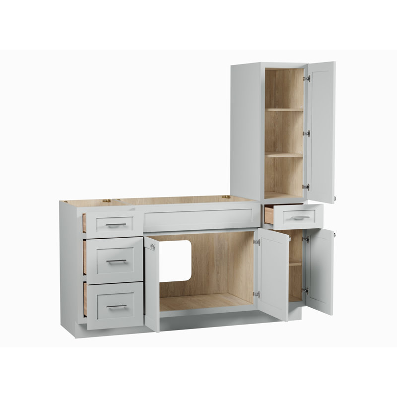 Meuble-lavabo simple de 66 po Disar, Gris