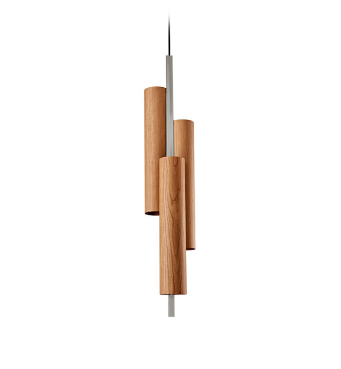 Black Note 3 - Light LED Pendant, Natural Cherry, Matte Black