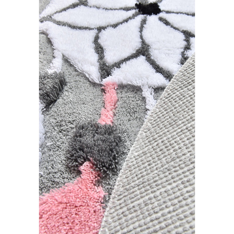 Tapis de bain Whitley, Blanc / rose / gris
