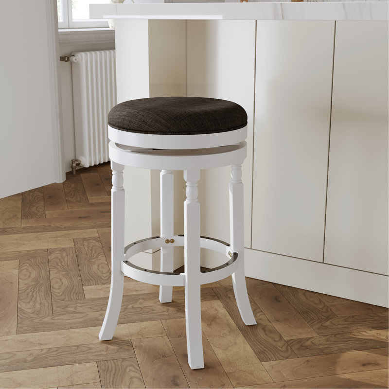 Tabouret 30 ", siège en tissu, Gris anthracite, Blanc
