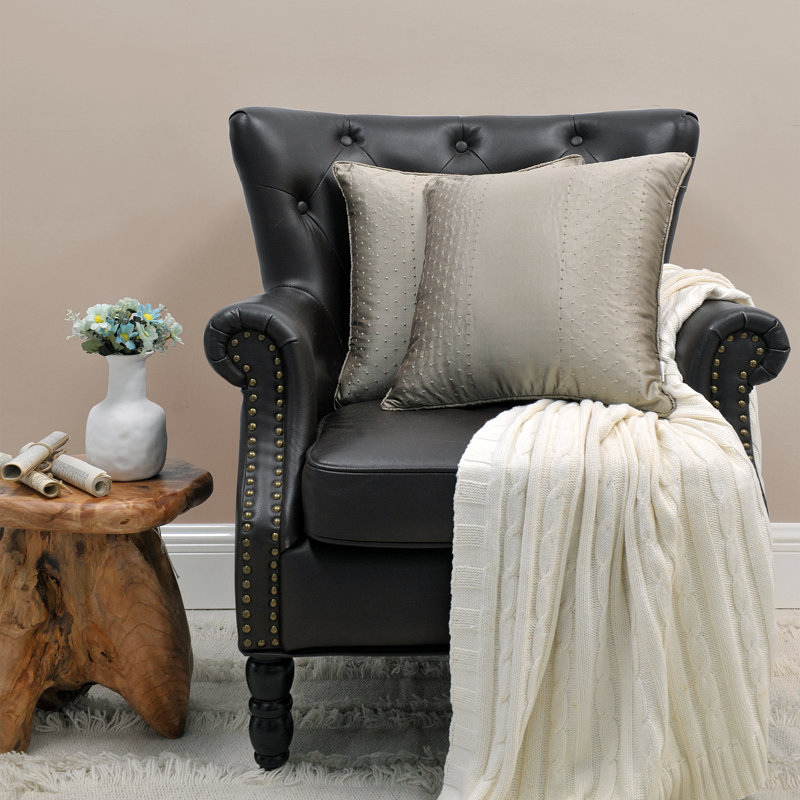 Square Cushion Cover, Pewter Stone
