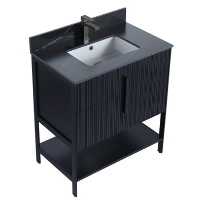 Meuble-lavabo moderne avec plateau en pierre Serenity