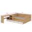 Lit plateforme double en bois avec six tiroirs, des tablettes et une coiffeuse-1016850664
