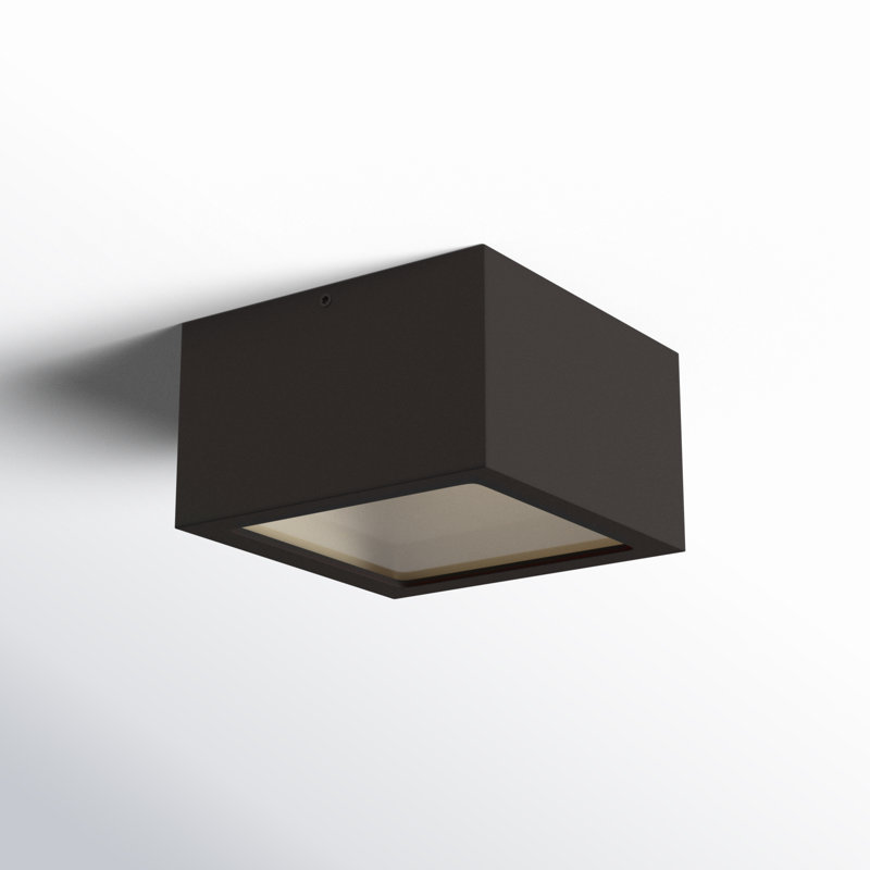 Kube LED Outdoor Flush Mount, Satin Black