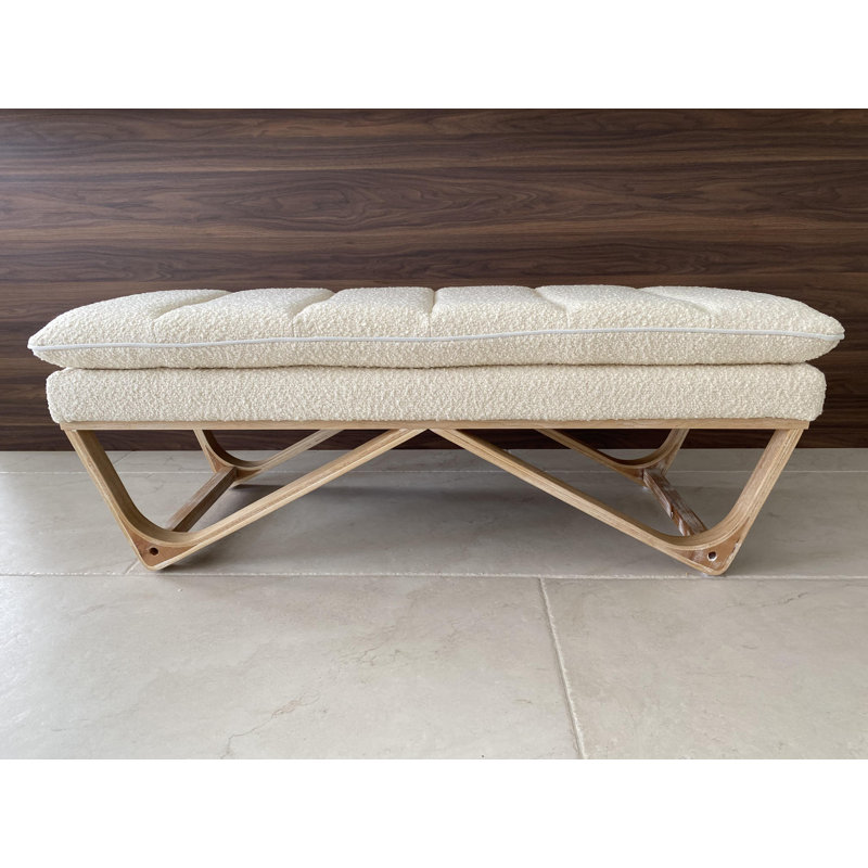 Banc en bois SEAT4U, Naturel, Blanc crème