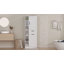 Meuble de rangement de 180 cm de hauteur pour salle de bain et buanderie avec panier à linge basculant, tiroir et étagères réglables