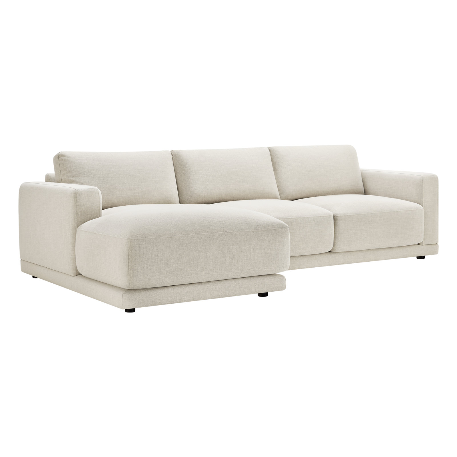 Blakes 2 - Piece Upholstered Chaise Sectional, Left Hand Facing, Effie Linen Performance Linen