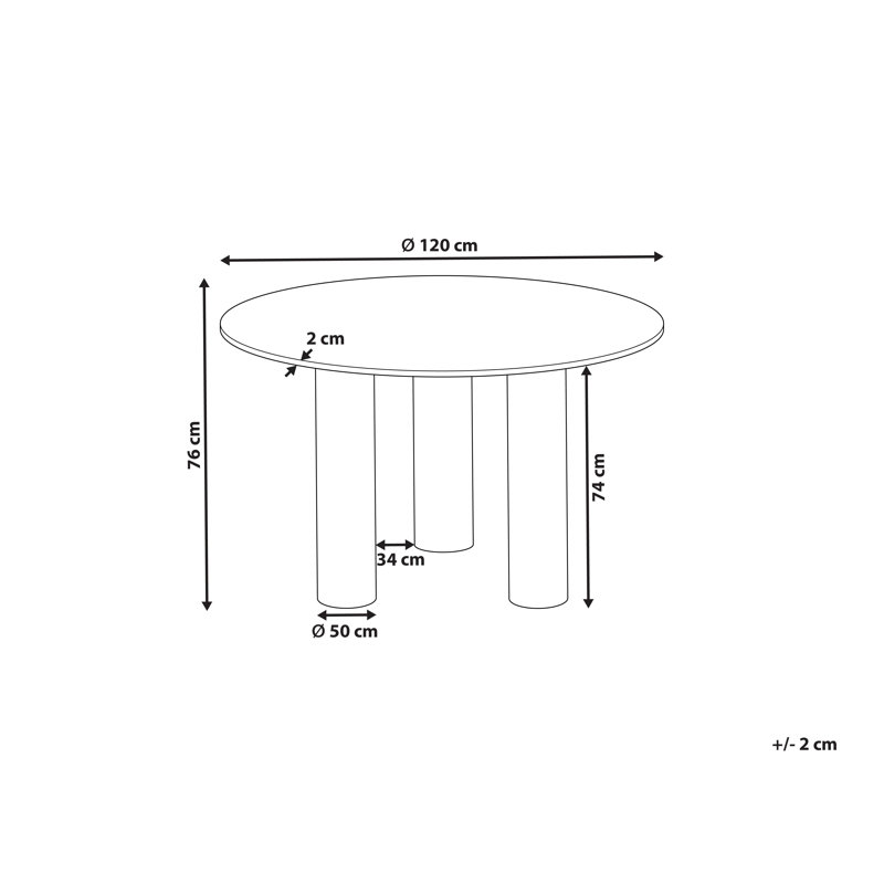 Aurelya Round Solid Wood Base Dining Table, Light Wood