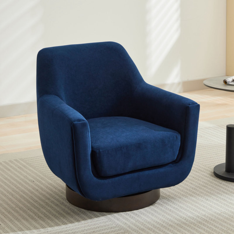 Fauteuil pivotant de 30,71 po de large Oakville, Bleu marine