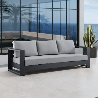 Canapé d'extérieur en aluminium 92,52 "avec repose-pieds optionnel 27,56" Hoyt