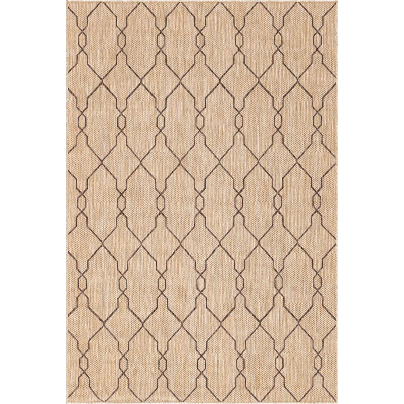 Outdoor Preen Area Rug Camel Color, Rectangle 6' x 9'