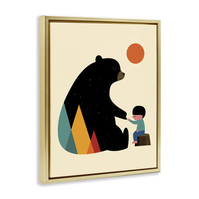 «Bear & Boy Pinky Promise», art mural sur toile flottante, design par Andy Westface