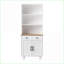 Cabinets, grande armoire de rangement blanc cassé avec tablettes réglables, tiroir et amp; Ensemble anti-basculement | Cuisine | Panneau de particules