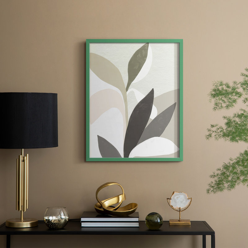Papier découpé Sproutling I, reproduction encadrée - bois massif, H 21 po x l 17 po, Cadre vert