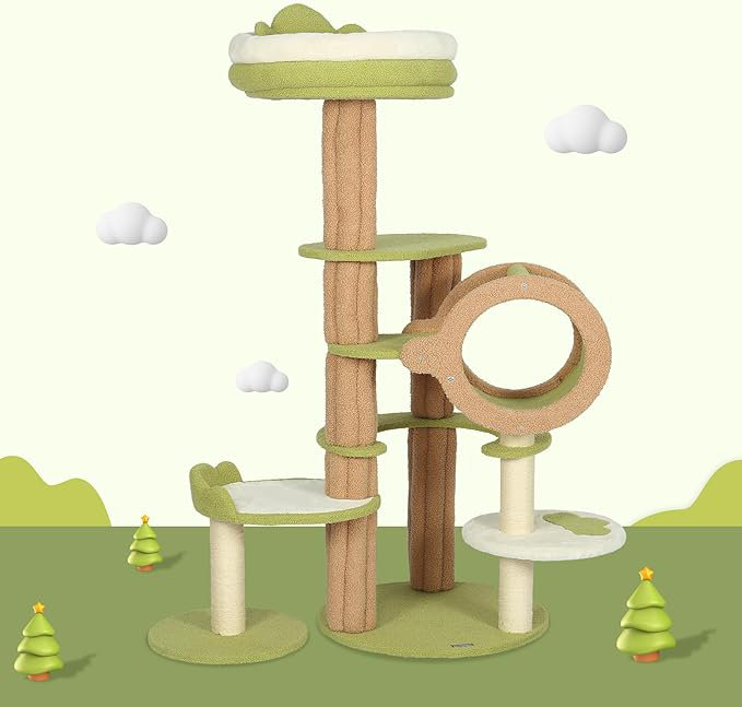 65.75'' H Elidi Cute Cat Tree, Cat Tower