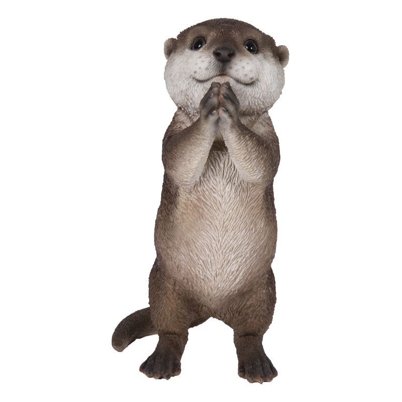 Charming Brown Polyresin Praying Otter Garden Statue