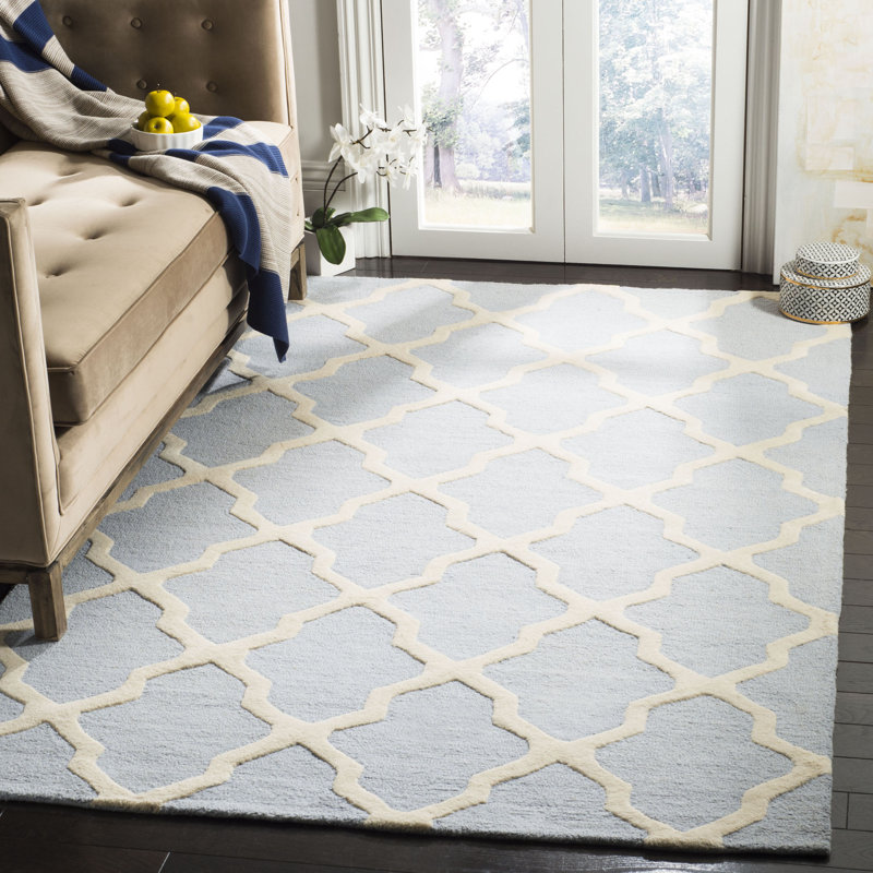 Darrah Geometric Wool Hand Woven Area Rug, Rectangle 152 x 244 cm