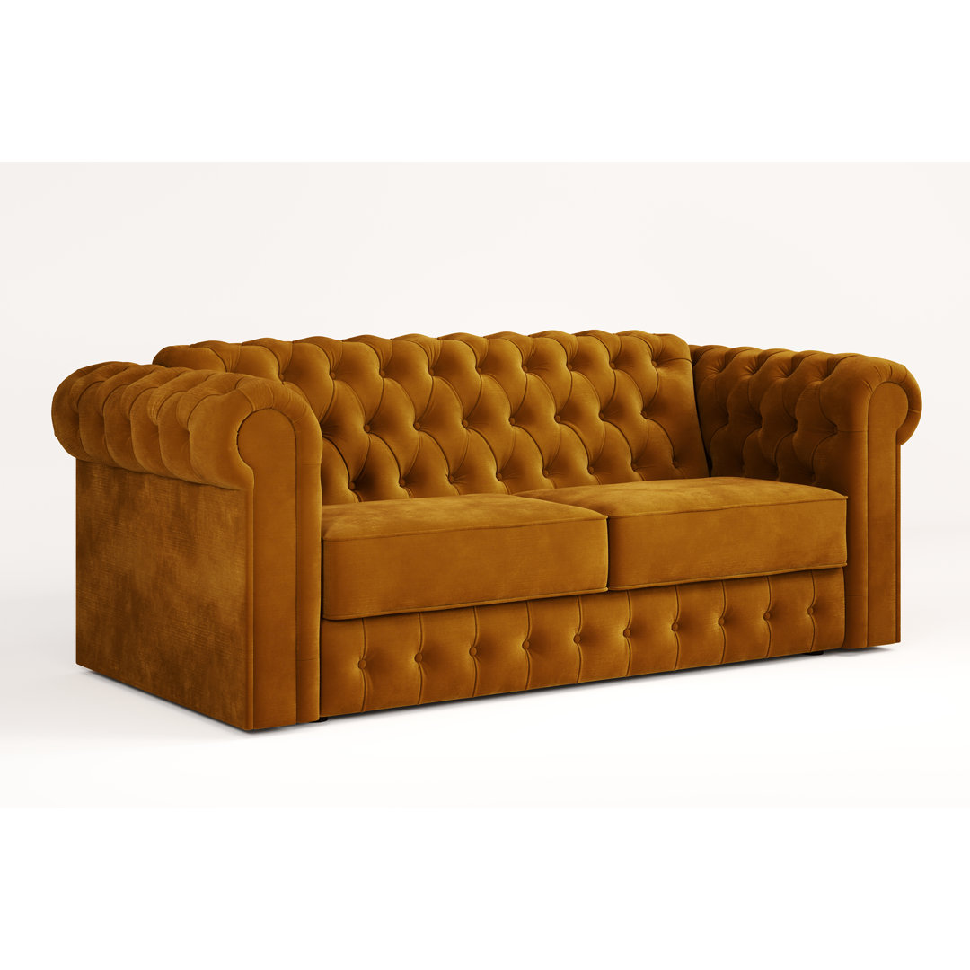 3-Sitzer Schlafsofa Chesterfield aus Samt